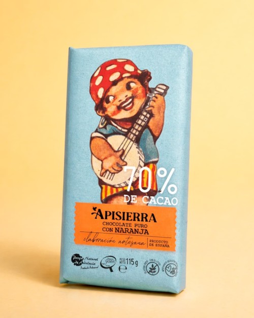 Tableta chocolate naranja 115gr