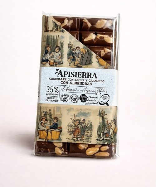 Tabletón chocolate con leche-caramelo y almendras
